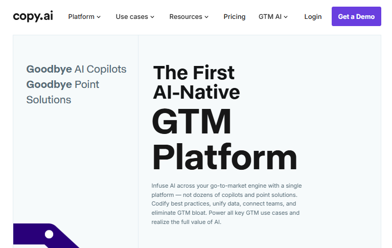Copy.ai homepage