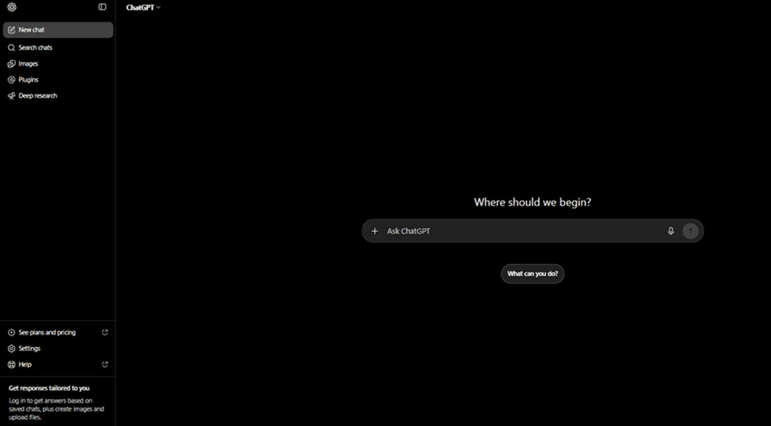 ChatGPT chat interface