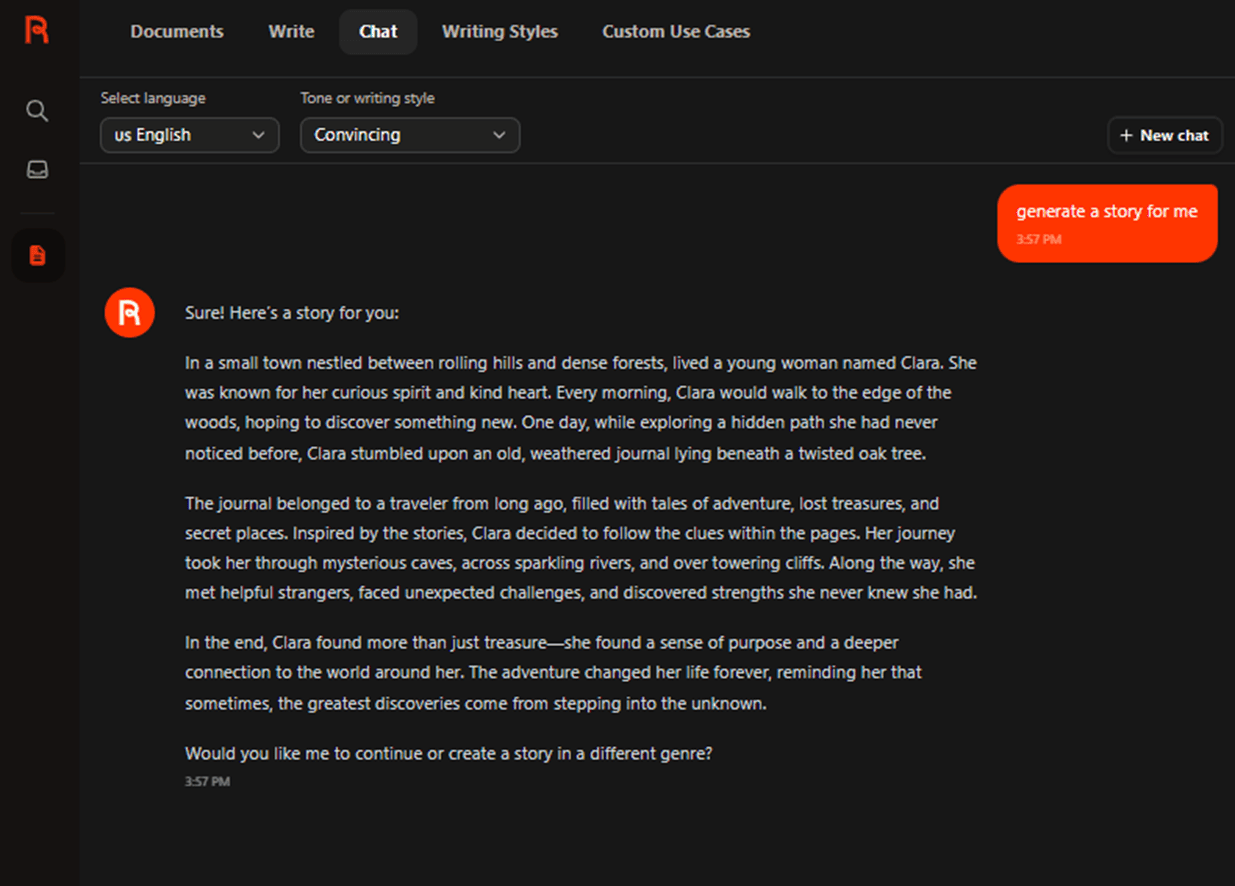 Rytr AI writing assistant app